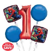 Spider-Man 1st Birthday Balloon Bouquet 5pc